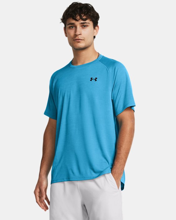 Męska koszulka z krótkimi rękawami UA Tech™ Textured, Blue, pdpMainDesktop image number 0
